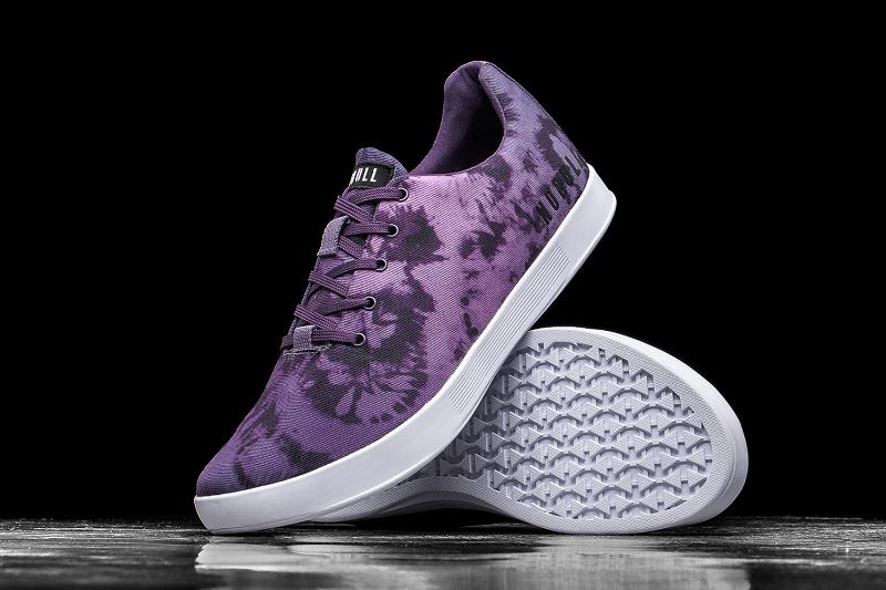 Women's Nobull Wisteria Tie-Dye Canvas Trainers Purple | SG T2874C